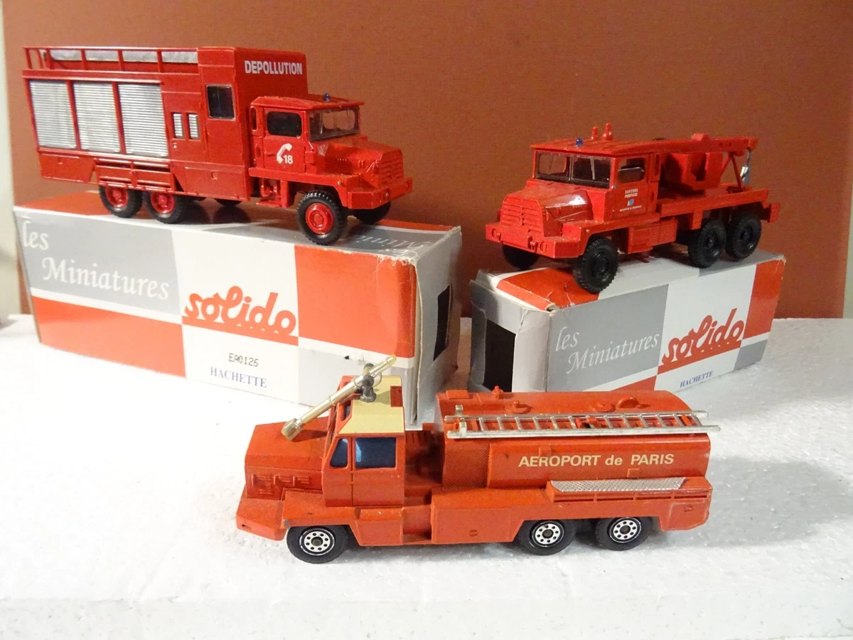 Lot De Camions De Pompiers SOLIDO - Collection De Véhicules Miniatures D'occasion
