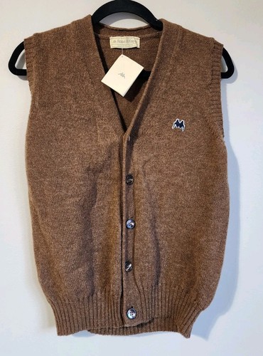 Robe di Kappa Sz M Men's 100% Shetland Wool Button Front Vest in Brown