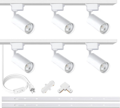 25W 2000Lm White LED Track Lighting System, 3000K Warm Light, Dimmable