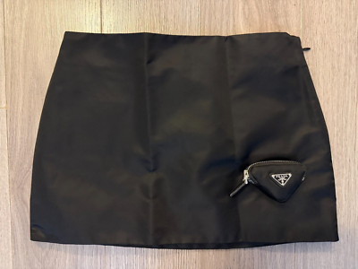 PRADA Zipped Pouch Re-Nylon Mini Skirt black sz 44 - PLS SEE