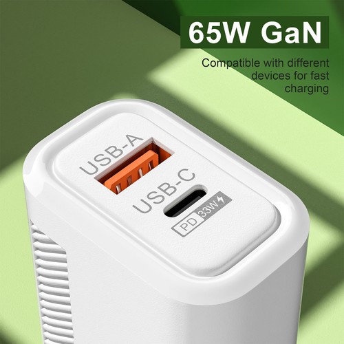 Fast Charger 65W Fast Charging USB C Charger Cube Portable Phones Quick Regular - Photo 6 sur 14