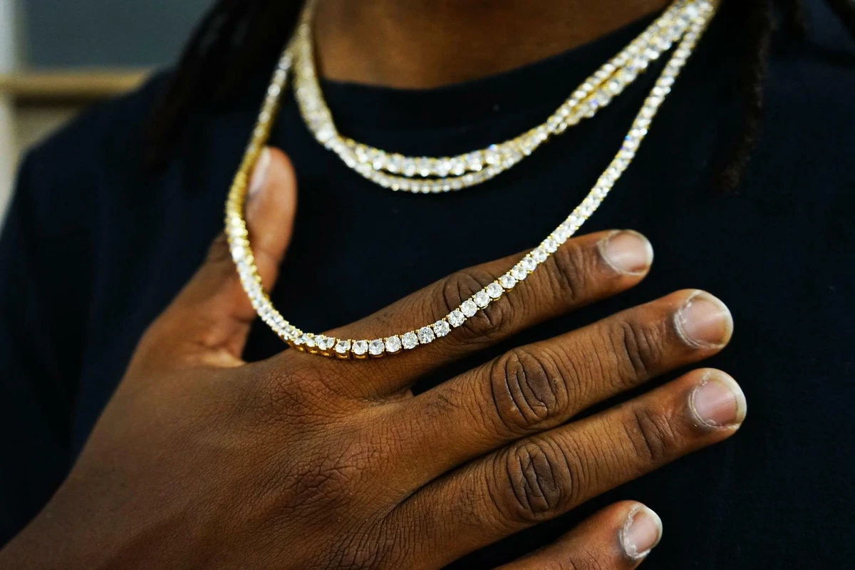 Gold Plated Tennis Chain Unisex necklace bracelet 2.5mm 3mm 4mm 5mm