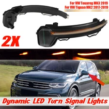 Pair Side Mirror LED Dynamic Turn Signal Lights For VW Tiguan MK2 Touareg MK3