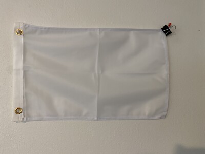 Solid White  Flag Knitted Polyester 12'' X 18'' Inches Boat Motorcycle A5