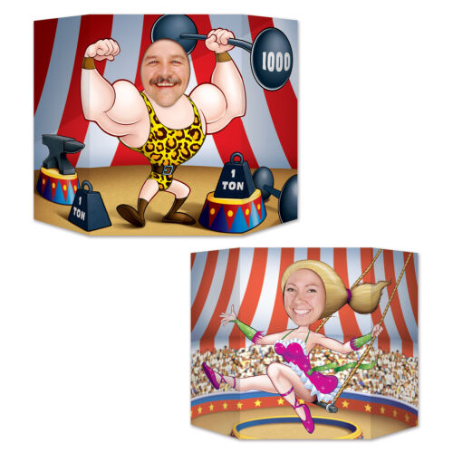 CIRCUS Strong Man/ Acrobat/ Flying Trapeze PHOTO PROP Birthday Party Decoration - Picture 1 of 1
