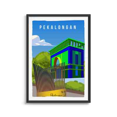 Pekalongan City Travel Illustration poster Choose your Size