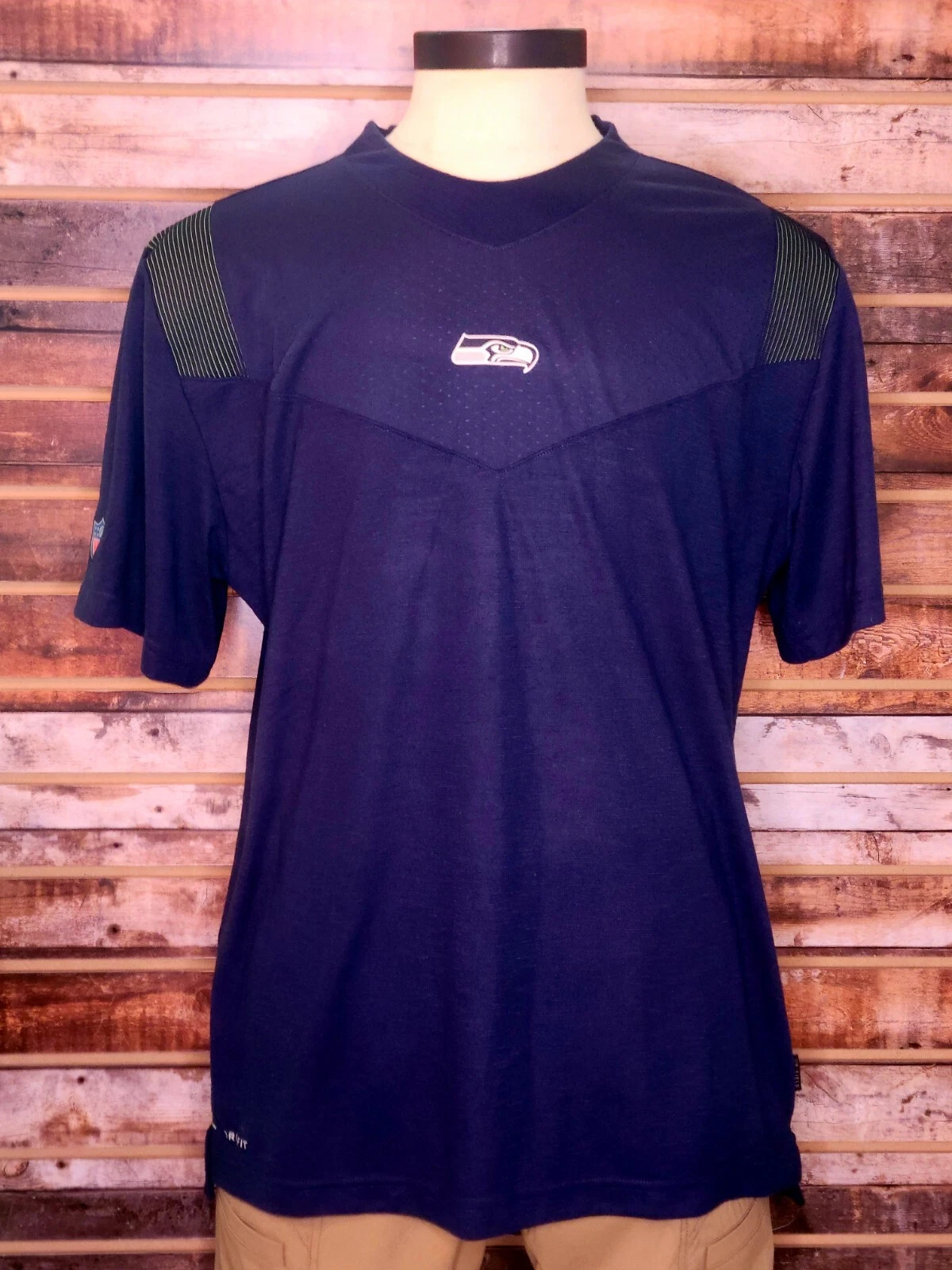 Nike College Navy Seattle Seahawks Sideline Player UV Performance Shirt XL