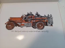 4 pics of Fire Steam Pumpers plus folder - Perfect Condition - by Champion paper