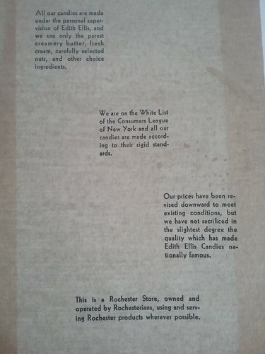 Vintage restaurant Menu EDITH ELLIS. May 1934 Placemat 38 East Ave. Rochester NY - Picture 2 of 6