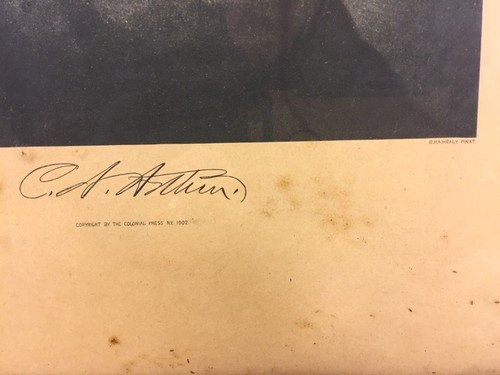 Litografías antiguas de los presidentes Van Buren, Harding, Tyler y Arthur - Imagen 9 de 11