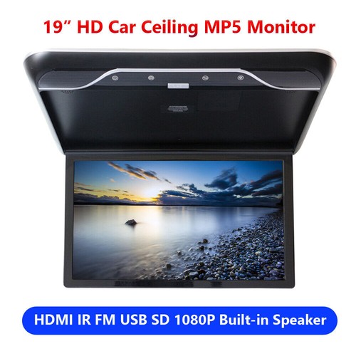 19" IPS monitor da soffitto auto soffitto monitor flipdown HDMI 1080P USB video lettore MP5 - Foto 1 di 12