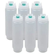 SQUEEZE BOTTLE Refillable Small Valve Dispenser Bottles Self Sealing 6 Pack FIFO