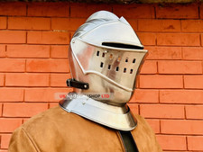 European Closed Helmet Medieval Knight Larp Fancy Armour cosplay Costume Helmet