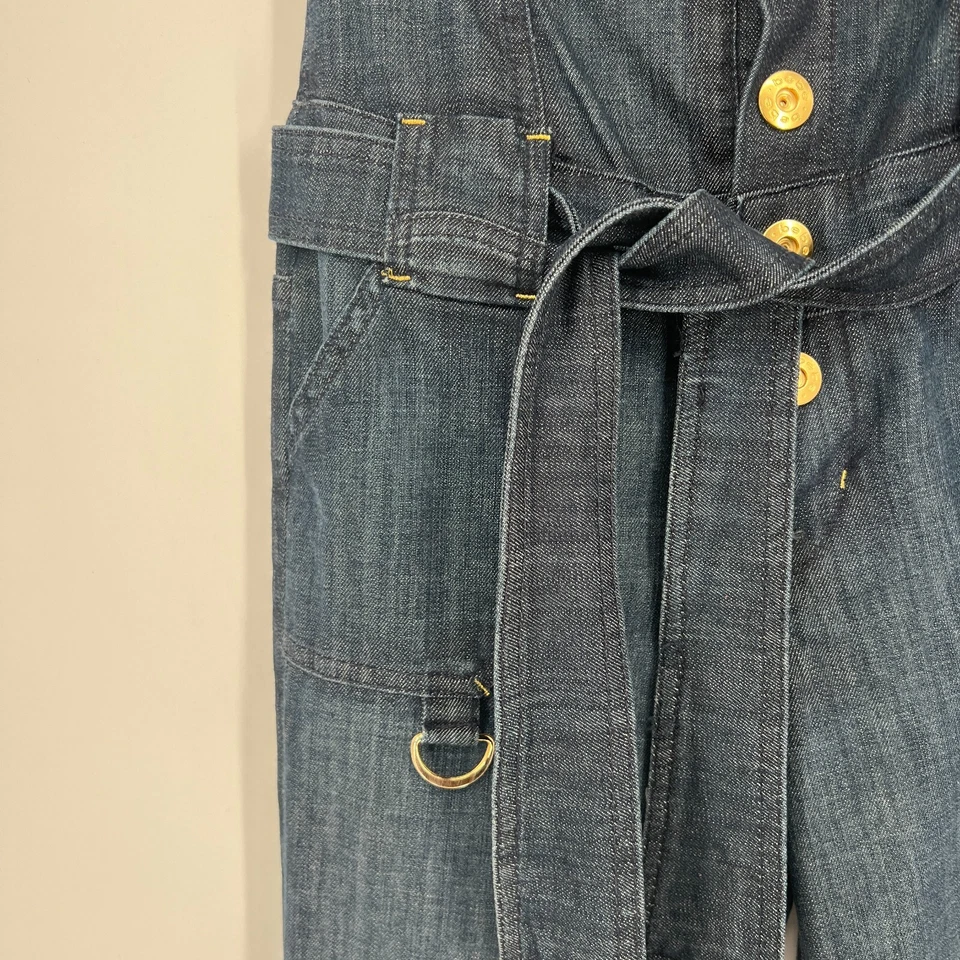 Mono De Colección BEBE Mujer 28 Denim Y2K Sin Tirantes Jean Bootcut Años 90 Hip Hop Foto 4 de 4