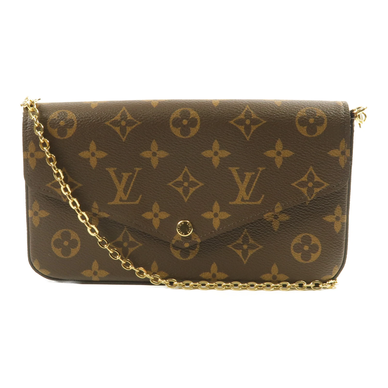 LOUIS VUITTON（LV） Borsa a tracolla Louis Vuitton GHW Felicie pochette catena M81896 monogramma marrone rosso