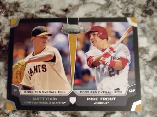 Matt Cain/Mike Trout 2012 Bowman Draft Dual Top 10 Picks Card #CT