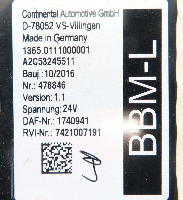 1740941 DAF XF 106 E6 EURO6 2016 BBM-L Version 1.1 Control Unit Module ...