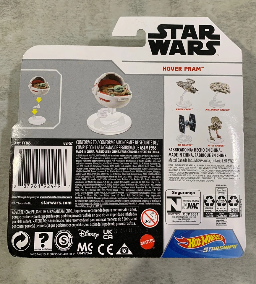 Hot Wheels Star Wars Starships Mandalorian Baby Grogu(Baby Yoda) Hover Pram - Image 2 of 2