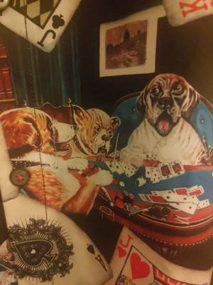 Fun Poker Card Playing Shirt Bowling Style New Tags Medium Casino Cards Dogs $52
