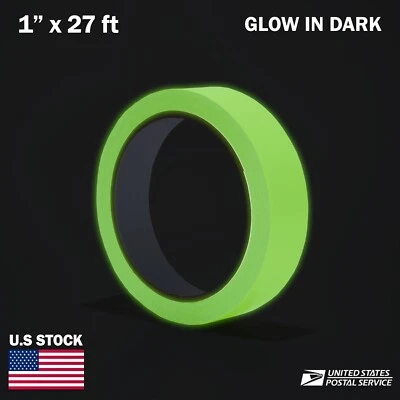 1 inch x 27 Feet Luminous Glow in the Dark Tape Green Glowing Safety Sticker