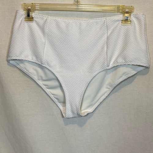 AA-123 Aerie NWT High Waisted Full Coverage White Swim Bikini Bottoms Size XL