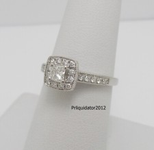 1/2CT Natural Princess Diamond Engagement Wedding Bridal Ring 14K White Gold