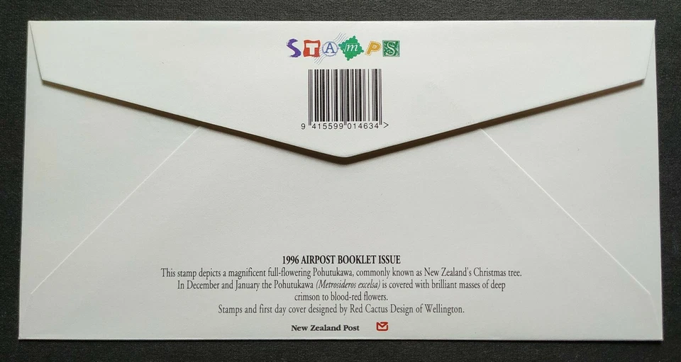 1996 New Zealand Tree Pohutukawa Airpost Self Adhesive 1v Stamp FDC - Image 2 of 3