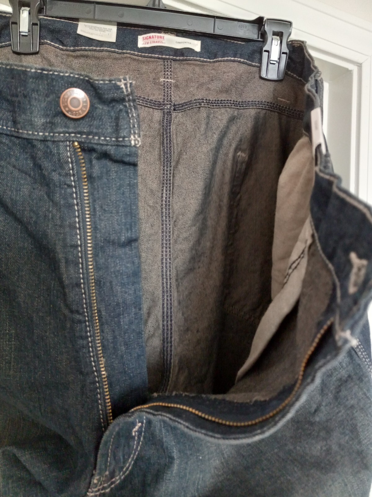 Levi's Signature Strauss Jeans Workwear Carpenter  Blue Men's Dark Wash 42×30  thumbnail 10