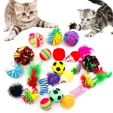 20Pcs Cats Toys Interactive Kitten Ball Toys Assortments Variety Pack for Ind...