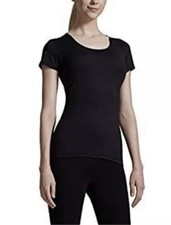 32 Degree Women's Scoop Neck T Shirt Black 8-10 Medium Cool Stretch Short Sleeve