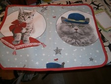 2 er Platzset Katzen Handarbeit ca.32 x 43cm  ( PC051271-72) 