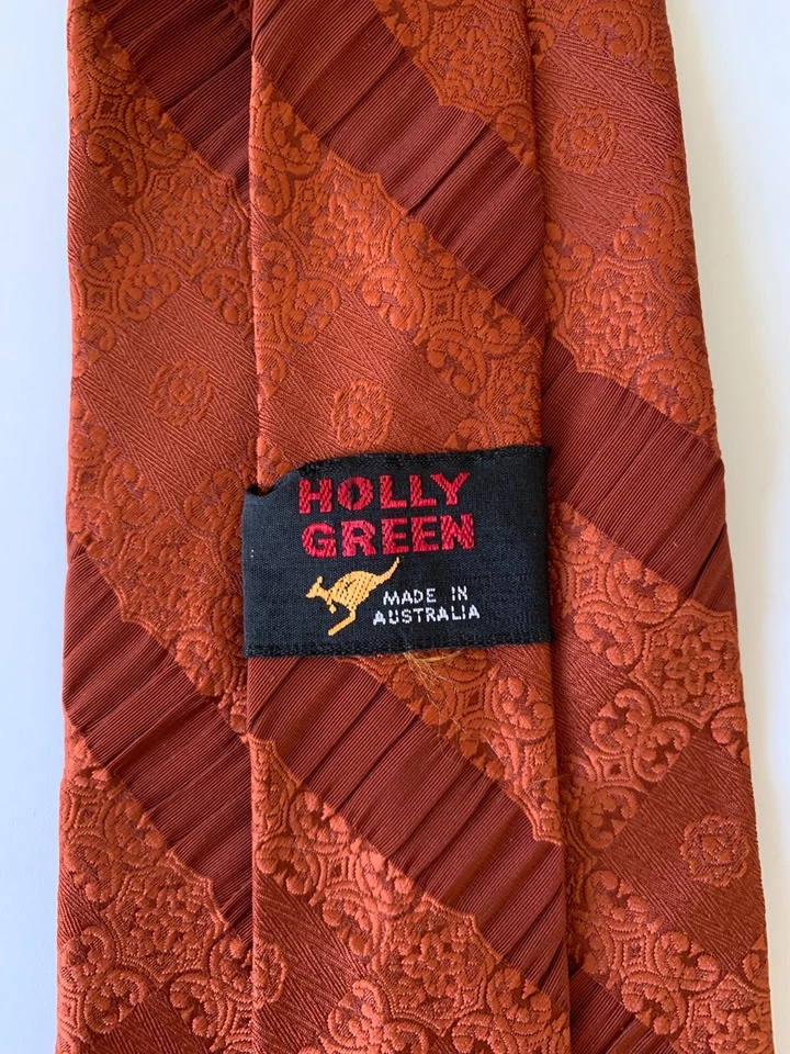 HOLLY GREEN Vintage Mens Stripe Wide 11.5cms Neck Tie Made in Australia - image 3 of 4