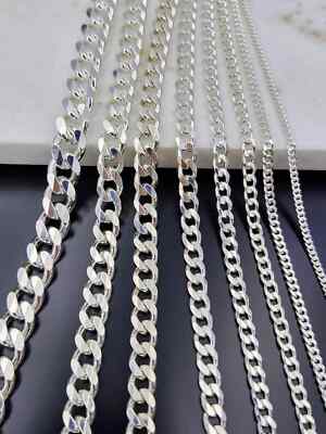 Massive 925 Sterling Silber Panzerkette Herren & Damen Halskette 2mm bis 7mm / 18'' bis 24''