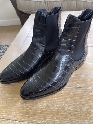 $4095 Carmina Alligator Black Chelsea Boots UK 7.5 US 8.5 80186 | eBay