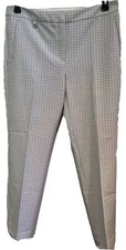 Adrianna Papell Printed Kate Fit Pants Dress Slacks Sz 12 Dove Diamond Geo BNT