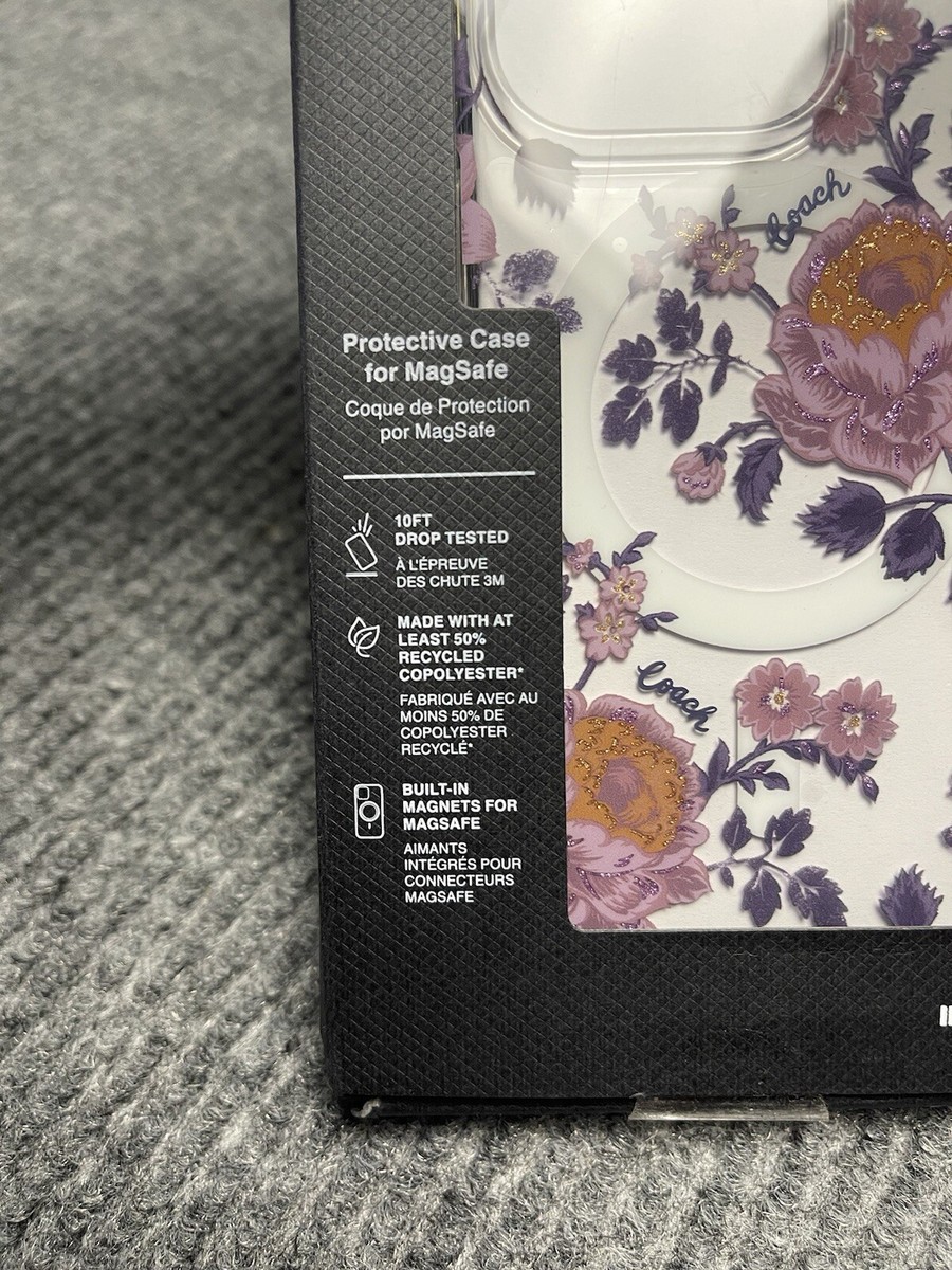 COACH☆iPhone15ケース　Moody Floral/Purple Amazon.com: Coach iPhone 15 Pro Max Case, Compatible with