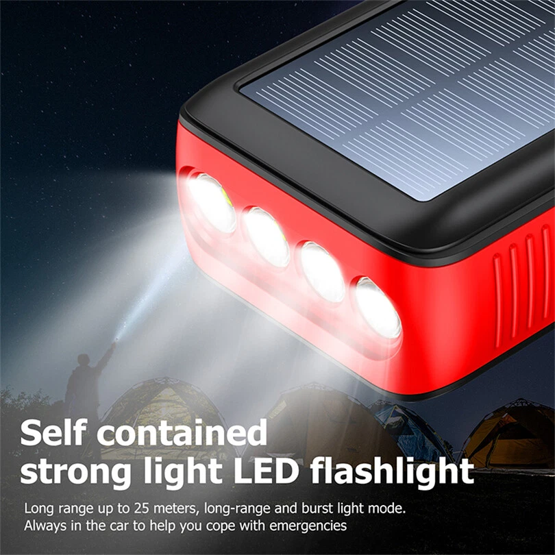 Solar Battery Power Bank Backup Pack USB Hand Rotation Charging Portable Charger - Image 4 of 4