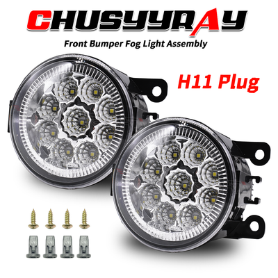 Pair Of Front Fog Lights For Land Rover Discovery 4 (2010-2016) - Halogen, Black Housing