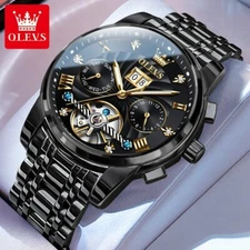Automatic Mechanical Watch Waterproof OLEVS Luxury Date Men Men's Strap