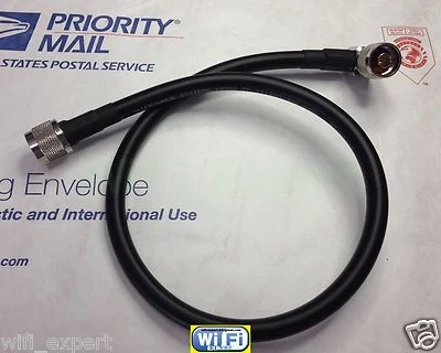 TIMES ® 1-30' LMR-400 Antenna Jumper Coax Cable N TYPE Male Straight to Angle US