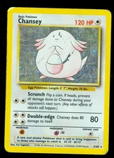 Pokemon CHANSEY 3/102 Base Set - RARE HOLO - VERY HEAVY PLAY
