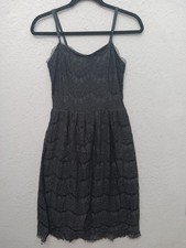 Monteau Los Angeles Women's Dress Size XS Fit Flare Knee Length Black Lace