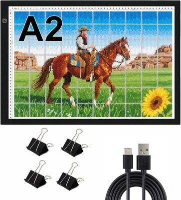 A2 Extra Large Tracing LED Light Pad Kits for Diamond Art, Sketching, Painting -