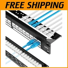 Cat6 24 Port Patch Panel with Removable Back Bar