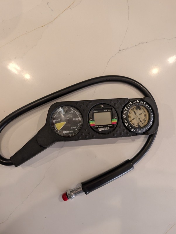 Mares Scuba dive 3 Gauge Console SPG & Compass Used Tested