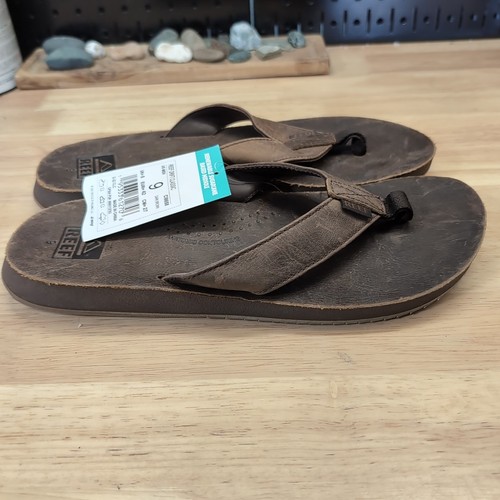 Men's Shoes Reef DRIFT CLASSIC Leather Flip Flop Sandals CI8658 BROWN Size 9 - 第 3/6 張圖片