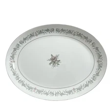 Vintage Mikasa China Cotillion 8267 Oval Serving Platter Rose Japan