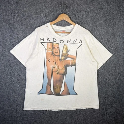 Madonna Shirt Mens XL White 90s Boy Toy Nude Ra 1990s vintage concert t-shirt, vintage, size XL, single stitch, B+ condition