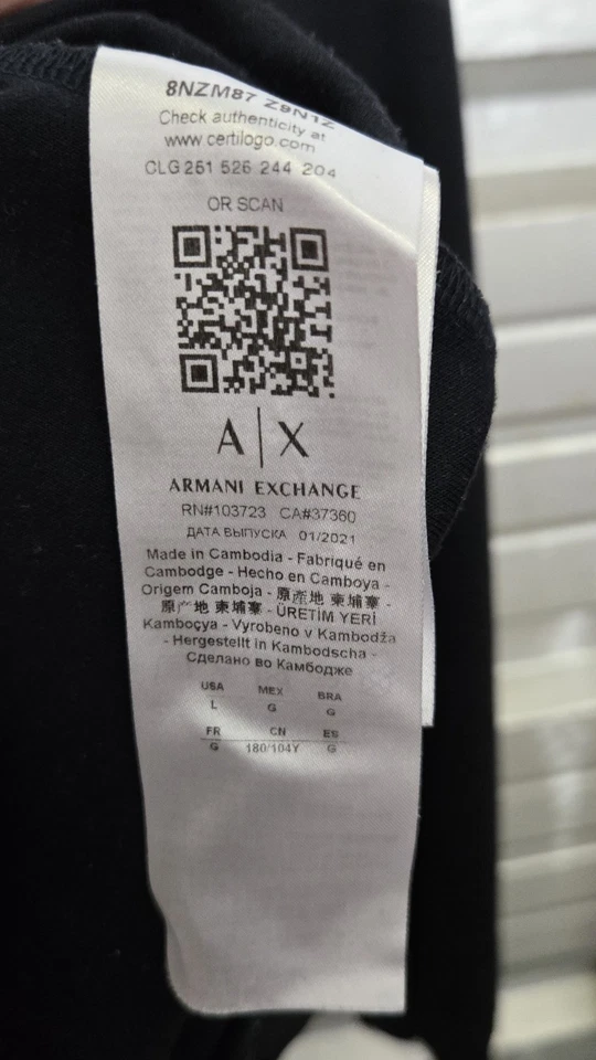 Armani Exchange Cotton Round Big Logo Sweatshirt Size L - Image 4 of 4