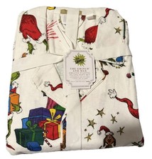Pottery Barn Teen Dr. Seuss's The Grinch  Max Organic Flannel Pajama Set Large